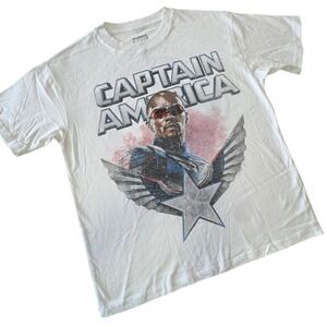 Marvel Captain America Brave New World Falcon Graphic T Shirt Mens Size L White